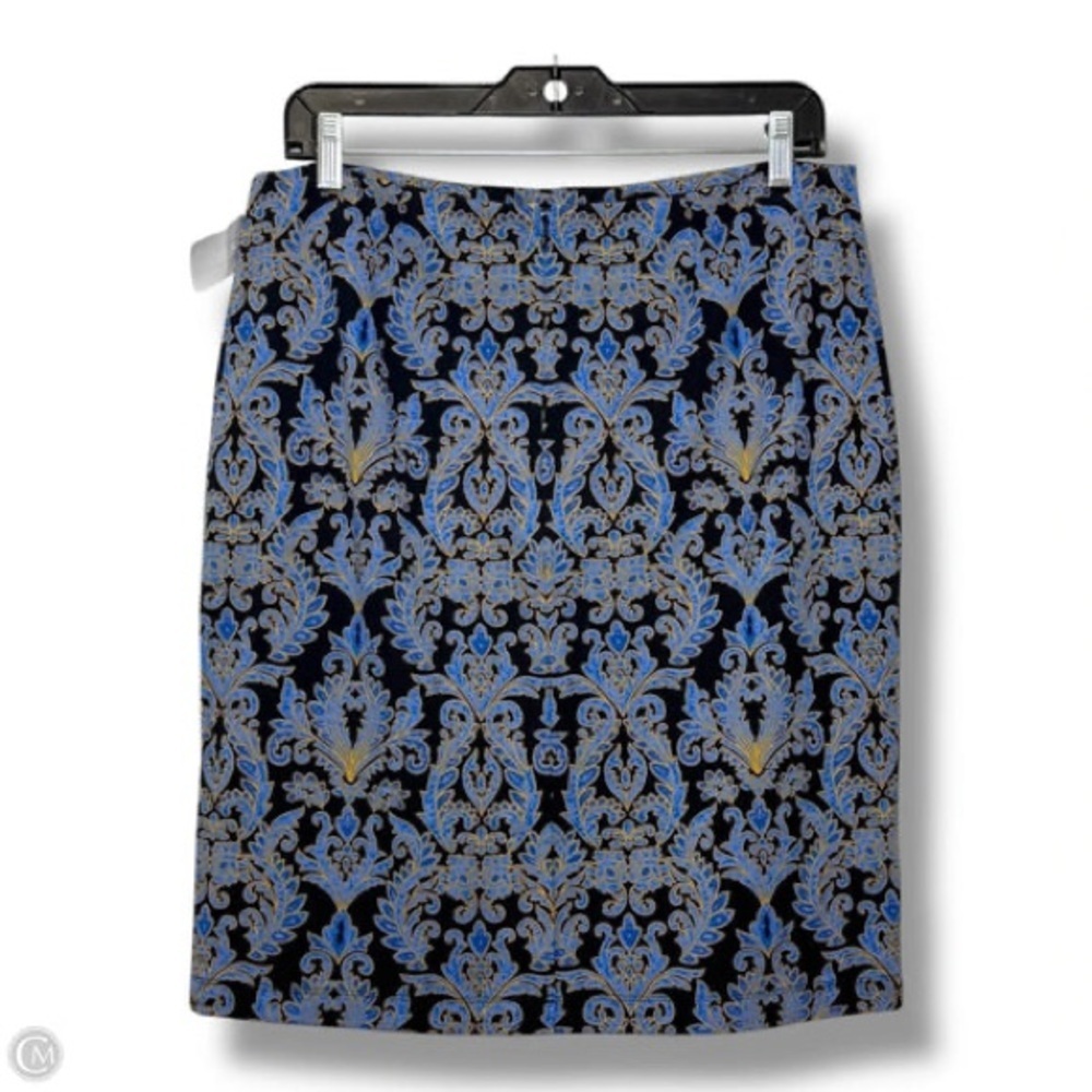 J. McLaughlin Blue & Gold Paisley Mini Skirt Size 0